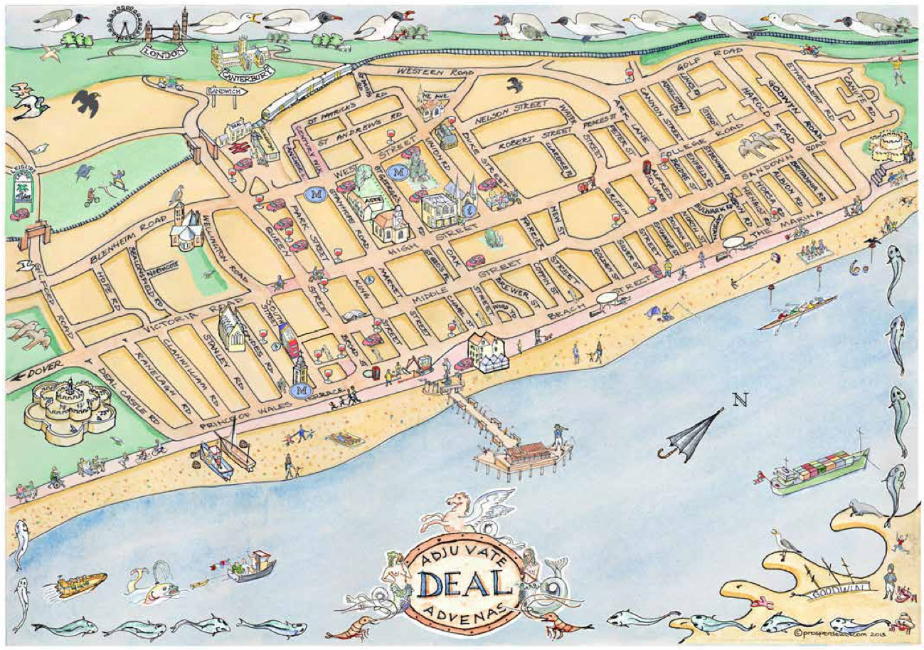 Map of Deal Kent, Prosper Devas